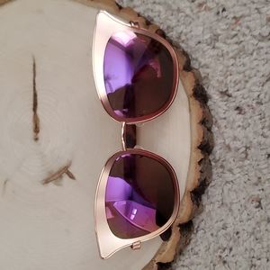 Rose Gold & Purple Color Costume Sunglasses
